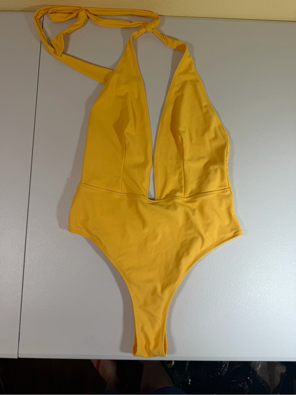Kendall + Kylie Yellow Plunge One Piece Swimsuit Nwt Size Large — image 2 of 8